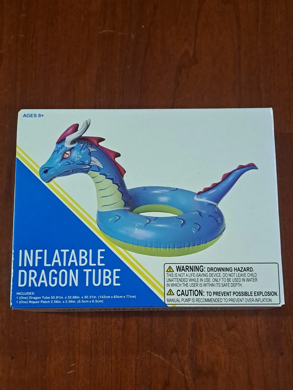 NWT Inflatable Dragon Pool Floaty Tube - Blue - Picture 2 of 4